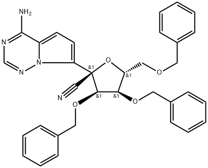 (2R,3R,4R,5R)-2-(4-aminopyrrolo[2,1-f][1,2,4]triazin-7-yl)-3,4-bis(benziloksi)-5-(( benzyloxy)metil)tetrahydrofuran-2-carbonitrile