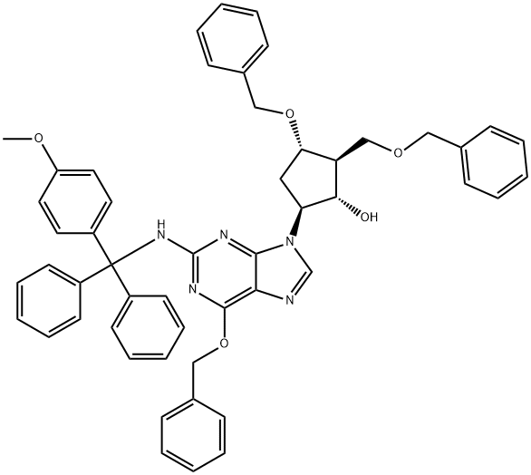 (2R,3S,5S)-3-(Benzyloxy)-5-[2-[[(4-methoxyphenyl)diphenylmethyl]amino]-6-(fenilmetoxy)-9H-purin-9-yl]-2-(benzyloxymethyl ) siklopentanol