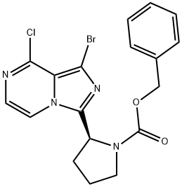 (S)-benzyl 2-(1-bromo-8-chloroimidazo[1,5-a]pirazin-3-yl)pirolidin-1-karboksilat