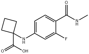 1-((3-fluoro-4-(methylcarbamoyl)fenil)amino)asam siklobutanakarboksilat