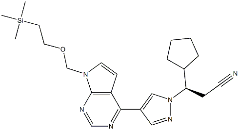 1H-Pyrazole-1-propanenitrile, β-siklopentil-4-[7-[[2-(triMethylsilyl)ethoxy]Methyl]-7H-pyrrolo[2,3-d]pyriMidin-4-yl]-, (βR) -