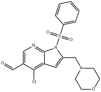1H-Pyrrolo[2,3-b]piridin-5-karboksaldehida, 4-kloro-2-(4-morfolinylmetil)-1-(fenilsulfonil)-