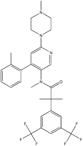 2-[3,5-bis(trifluoromethyl)fenil]-N,2-dimetil-N-[4-(2-metilfenil)-6-(4-metilpiperazin-1-yl)piridin-3-yl]propanamida