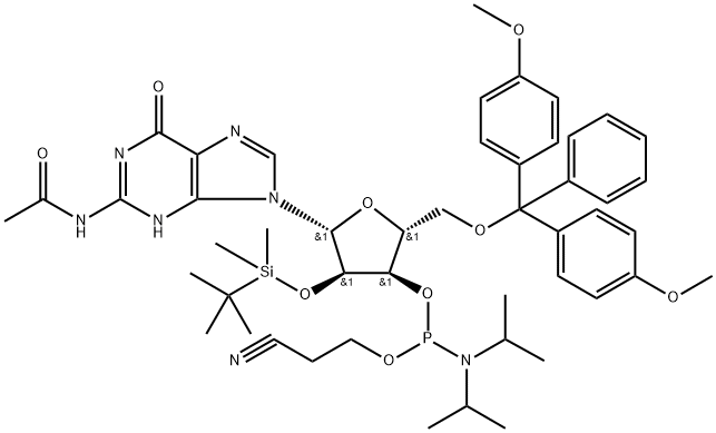 2'-O-[(tert-butil)dimetilsilil]-N-asetilguanosin-3'-(2-sianoetil-N,N-diisopropil)fosforamidit