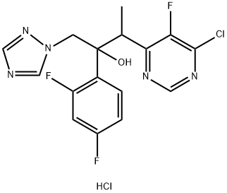 3-(6-Chloro-5-fluoropyrimidin-4-yl)-2-(2,4-difluorophenyl)-1-(1H-1,2,4-triazol-1-yl)butan-2-ol hidroklorida