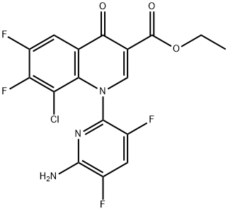 3-Asam Quinolinecarboxylic, 1-(6-amino-3,5-difluoro-2-pyridinyl)-8-chloro-6,7-difluoro-1,4-dihydro-4-oxo-, etil ester