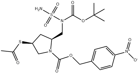 4-Nitrobenzyl (2S,4S)-4-asetiltio-2-[[N-butoxycarbonyl)amino]metil]pyrrolidine-1-sulfamoyl-N-(tert-karboksilat