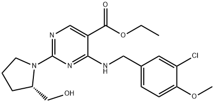 5-PyriMidinecarboxylic acid,4-[[(3-chloro-4-Methoxyphenyl)Metil]aMino]-2-[(2S)-2-(hydroxyMethyl)-1-pyrrolidinyl]-, etil ester
