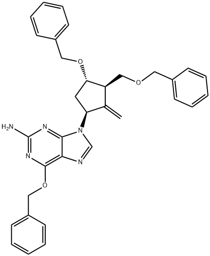 6-(Benzyloxy)-9-[(1S,3R,4S)-2-metilena-4-(fenilmetoksi)-3-[(fenilmetoksi)metil]siklopentil]-9H-purine-2-amin