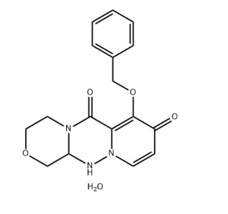 7-(benzyloxy)-3,4,12,12a-tetrahydro-1H-[1,4]oxazino[3,4-c]pyrido[2,1-f][1,2,4]triazine-6, 8-dione, hemihidrat