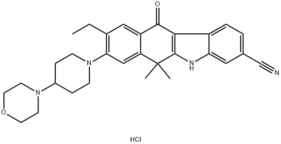 9-etil-6,6-diMetil-8-(4-Morfolinopiperidin-1-yl)-11-oxo-5a,6,11,11a-tetrahydro-5H-benzo[b]carbazole-3-carbonitrile hydrochloride
