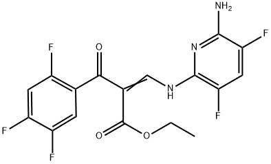 asam benzenepropanoic, α-[[(6-amino-3,5-difluoro-2-pyridinyl)amino]methylene]-2,4,5-trifluoro-β-oxo-, etil ester