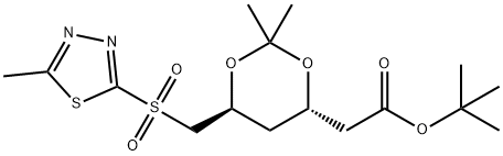 D-eritro-Hexonic acid, 2,4,6-trideoxy-3,5-O-(1-methylethylidene)-6-[(5-methyl-1,3,4-tiadiazol-2-yl)sulfonyl]- , 1,1-dimetil ester