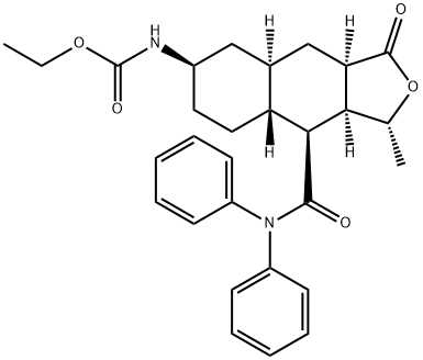 Etil ((1R,3aR,4aR,6R,8aR,9S,9aS)-9-(diphenylcarbamoyl)-1-methyl-3-oksododecahydronaphtho[2,3-c]furan-6-yl)carbamate