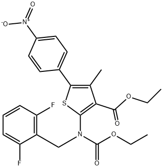 etil 2-((2,6-difluorobenzyl)(etoksikarbonil)amino)-4-metil-5-(4-nitrofenil)tiofena-3-karboksilat
