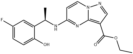 etil (R)-5-((1-(5-fluoro-2-hydroxyphenyl)etil)amino)pirazol[1,5-a]pirimidin-3-karboksilat