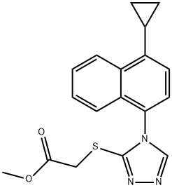 Metil 2-((4-(4-cyclopropylnaphthalen-1-yl)-4H-1,2,4-triazol-3-yl)tio)asetat