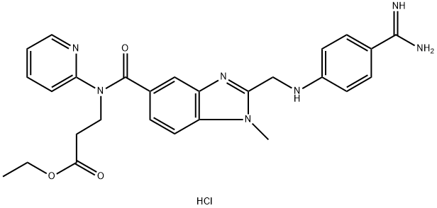 N-[[2-[[[4-(Aminoiminomethyl)fenil]amino]metil]-1-metil-1H-benzimidazol-5-yl]karbonil]-N-(2-piridinil)-beta-alanine etil ester hidroklorida