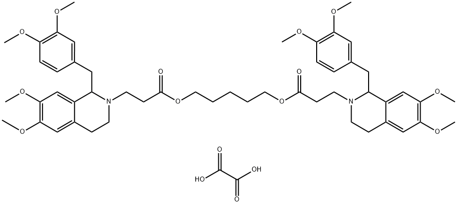 pentamethylene bis[1-(3,4-dimethoxybenzyl)-3,4-dihydro-6,7-dimethoxy-1H-isoquinoline-2-propionate], dioxalate