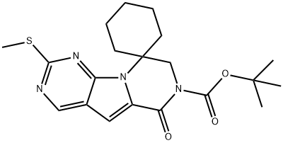 Spiro[sikloheksana-1,9'(6'H)-pirazin[1',2':1,5]pirolo[2,3-d]pirimidin]-7'(8'H)-asam karboksilat, 2' -(methylthio)-6'-oxo-, 1,1-dimethylethyl ester