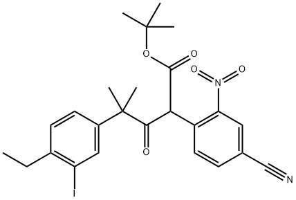 tert-butil 2-(4-cyano-2-nitrophenyl)-4-(4-etil-3-iodofenil)-4-metil-3-oxopentanoate